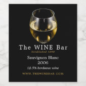 Witwijn Glas, Wijnbar/Wijnhuis Wijn Etiket (Enkel label)