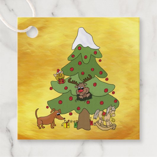 Witziger Weihnachtsbaum  Bedankjes Labels (Voorkant)