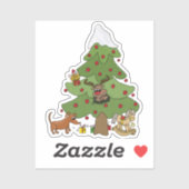 Witziger Weihnachtsbaum Sticker (Vel)