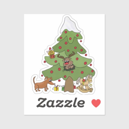 Witziger Weihnachtsbaum  Sticker (Vel)