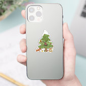 Witziger Weihnachtsbaum  Sticker (Telefoon)