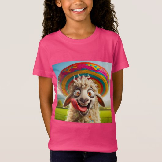 Witziges Schaf mit Sombrero T-shirt (Voorkant)