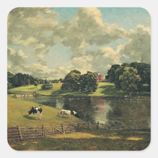 Wivenhoe Park door John Constable Vierkante Sticker (Voorkant)