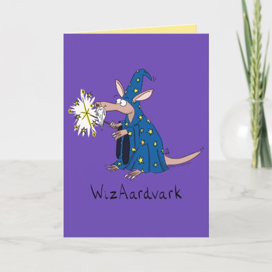 Wizaardvark - Funny Wizard Aardvark Wenskaart Kaart (Voorkant)