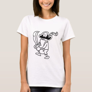 Wizard101 - Doodle Pirate Gobbler (zwart-wit) T-shirt