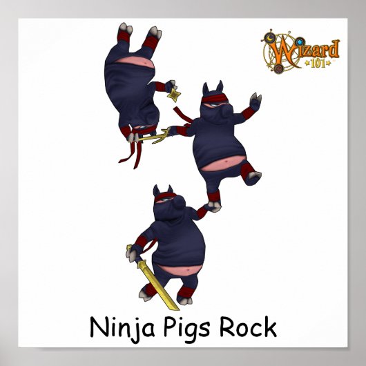 Wizard101 Ninja Pigs Poster (Voorkant)