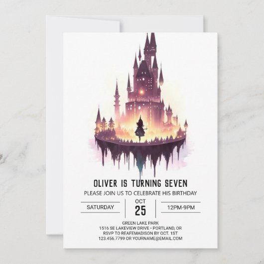 Wizard Aangepaste Uitnodiging voor verjaardag (Voorkant)