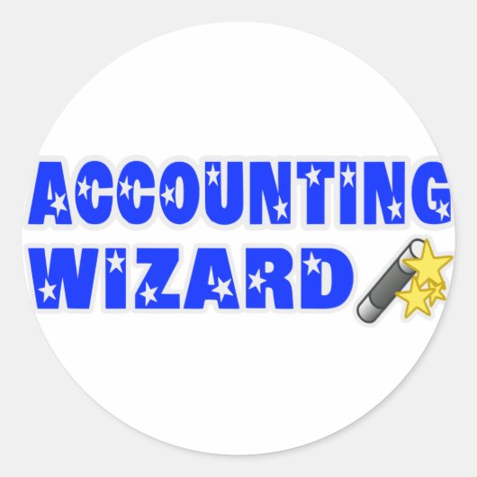 Wizard Accountant Ronde Sticker (Voorkant)