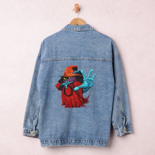Wizard Art, Mystical Imagery, Fantasy Design, Magi Denim Jacket (Hangar)