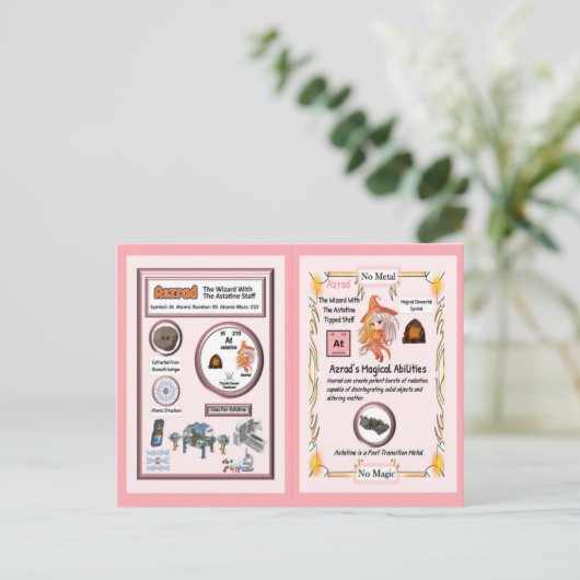 Wizard Aszrad - Astatine-element Briefkaart (Staand voorkant)