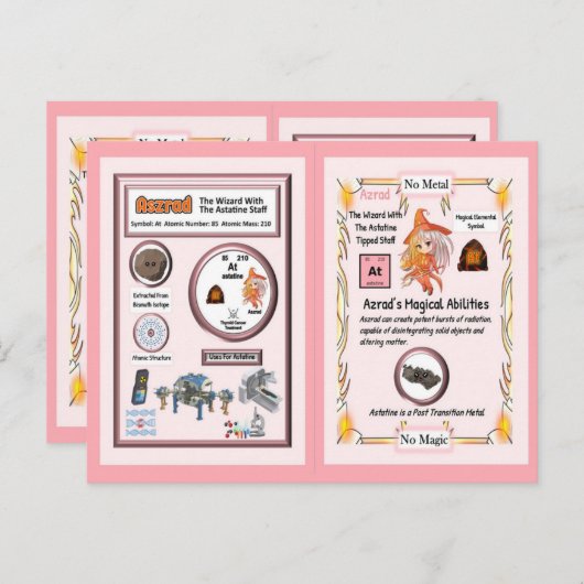 Wizard Aszrad - Astatine-element Briefkaart (Voorkant / Achterkant)