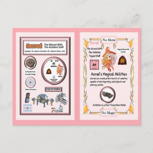 Wizard Aszrad - Astatine-element Briefkaart (Voorkant)