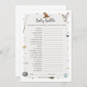 Wizard Baby shower Baby Babble Word Scramble spel Kaart (Voorkant / Achterkant)
