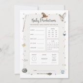 Wizard Baby shower Baby Prediction Game Kaart (Voorkant)