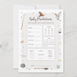 Wizard Baby shower Baby Prediction Game Kaart