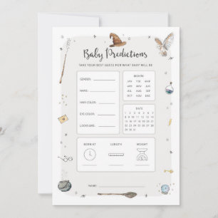 Wizard Baby shower Baby Prediction Game Kaart