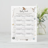 Wizard Baby shower Baby Trivia Spel Kaart (Staand voorkant)
