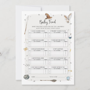 Wizard Baby shower Baby Trivia Spel Kaart