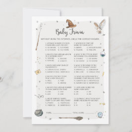 Wizard Baby shower Baby Trivia Spel Kaart