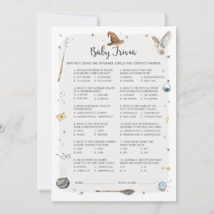 Wizard Baby shower Baby Trivia Spel Kaart