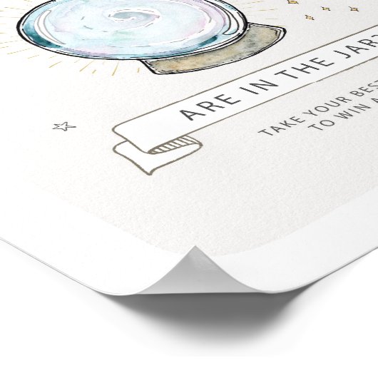 Wizard Baby shower Hoeveel Sokken er in de pot zit Poster (Hoek)