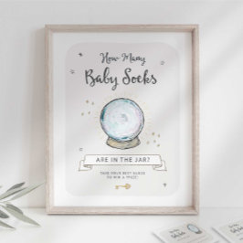 Wizard Baby shower Hoeveel Sokken er in de pot zit Poster