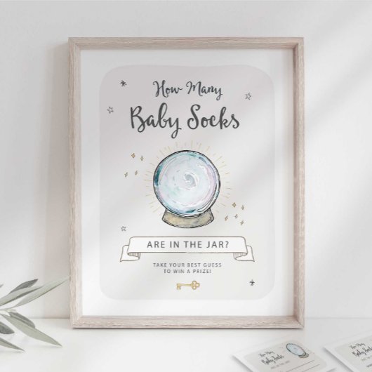 Wizard Baby shower Hoeveel Sokken er in de pot zit Poster