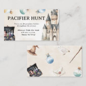 Wizard Baby shower Pacifier Hunt Spelactiviteit Informatiekaartje (Voorkant / Achterkant)