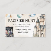 Wizard Baby shower Pacifier Hunt Spelactiviteit Informatiekaartje (Voorkant)
