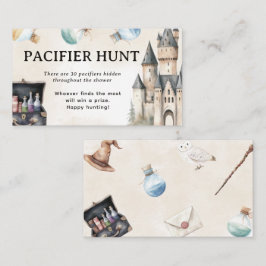 Wizard Baby shower Pacifier Hunt Spelactiviteit Informatiekaartje