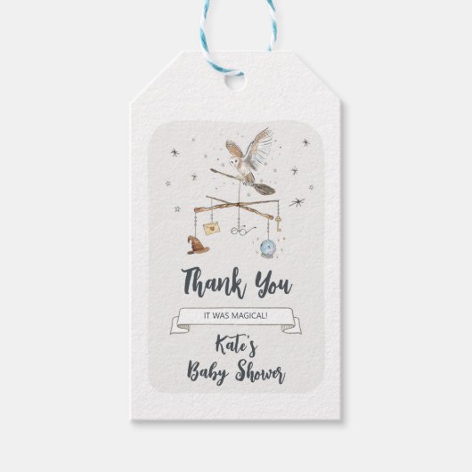 Wizard Bedankt Favor Tag Cadeaulabel (Voorkant)