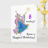 'Wizard' Birthday Kaart voor een 8-jarige (Gele Bloem)