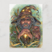 Wizard Briefkaart Forest Fantasy Magische Uil (Voorkant)