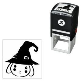 Wizard Bunny Illustration Zelfinktende Stempel