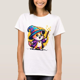 Wizard Cat - Magische Pixel Art Fantasy Design T-shirt