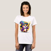 Wizard Cat - Magische Pixel Art Fantasy Design T-shirt (Voorkant volledig)