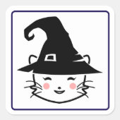 Wizard Cat Vierkante Sticker (Voorkant)