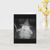 Wizard Cat Weird Funny Halloween Cat Meme Kaart (Gele Bloem)