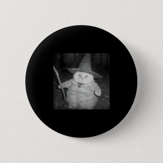 Wizard Cat Weird Funny Halloween Cat Meme Ronde Button 5,7 Cm (Voorkant)