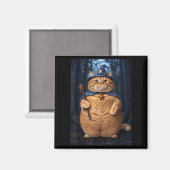 Wizard Cat Witch Funny Halloween Mannen Vrouwen Ki Magneet (Voorkant / Achterkant)
