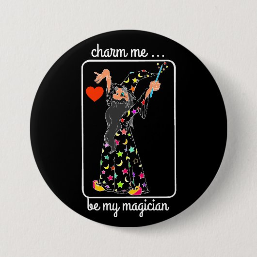 wizard charm me ronde button 7,6 cm (Voorkant)