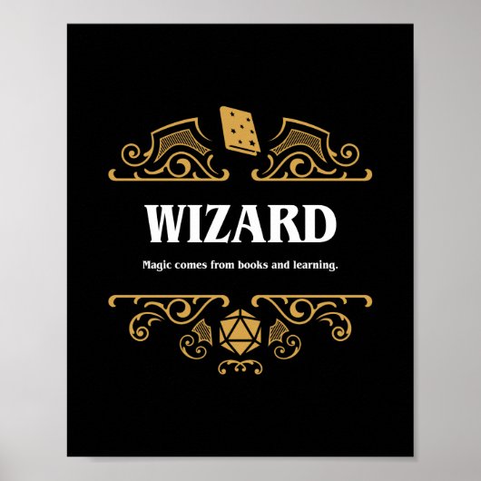 Wizard Class Tabletop RPG Gaming Poster (Voorkant)