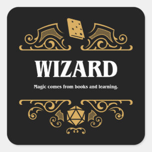 Wizard Class Tabletop RPG Gaming Vierkante Sticker