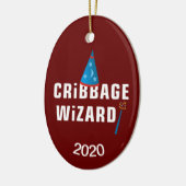 Wizard Cribbage Keramisch Ornament (Links)