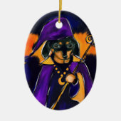 WIZARD DACHSHUND KERAMISCH ORNAMENT (Voorkant)