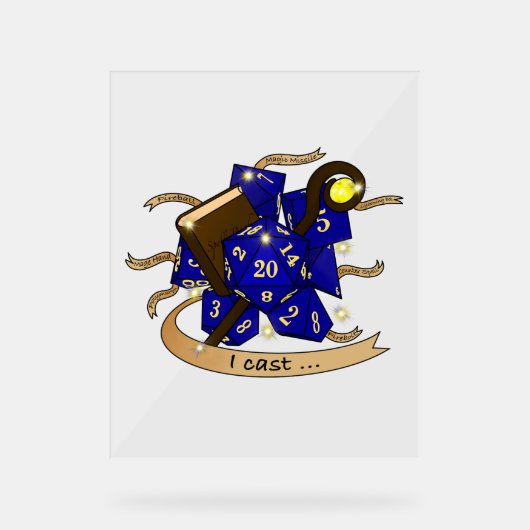 Wizard Dice Design Acryl Bord (Voorkant)