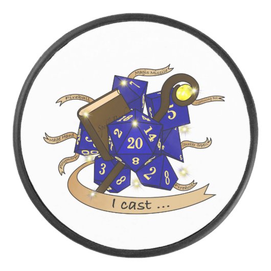 Wizard Dice Design Hockey Puck (Voorkant)