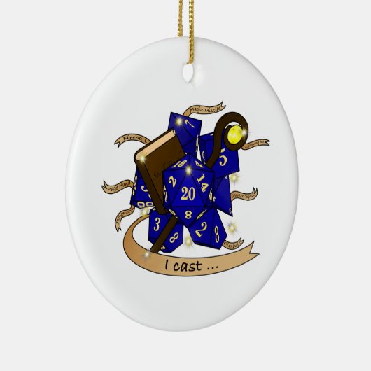 Wizard Dice Design Keramisch Ornament (Rechts)