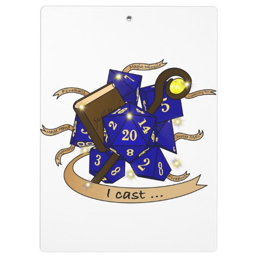 Wizard Dice Design Klembord (Achterkant)