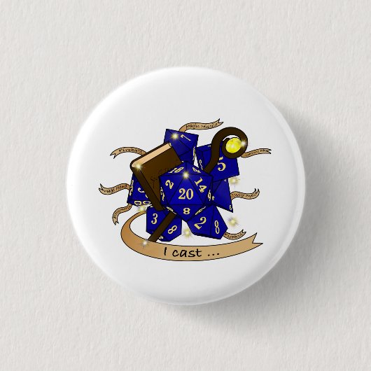Wizard Dice Design Ronde Button 3,2 Cm (Voorkant)